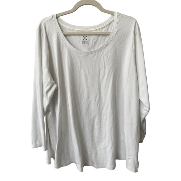 Isaac Mizrahi Live Essentials Pima Cotton Long Sleeve Top Size 3X Everday Wear - Picture 1 of 7